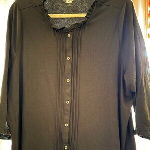 NWOT 2X Lands End Cotton blend black tuxedo tunic